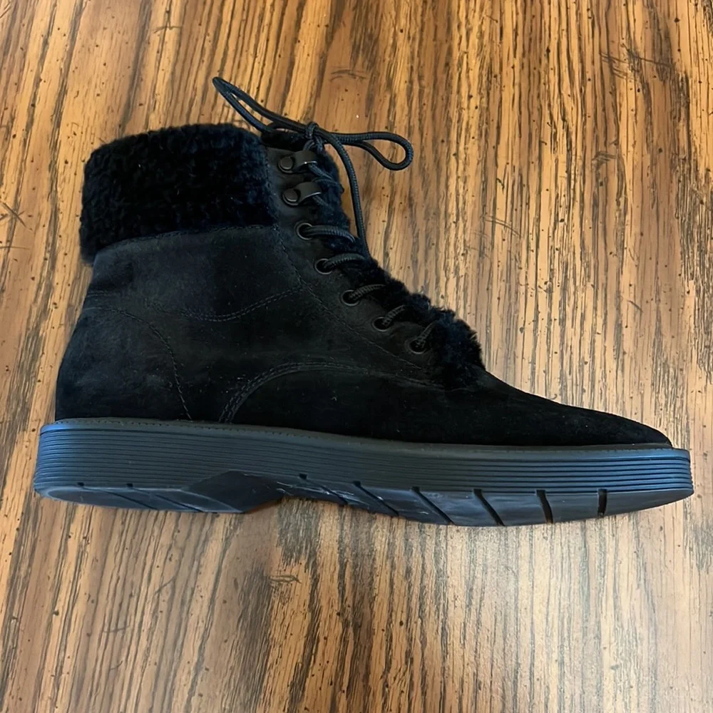 Water Repellent Shearling Fur Vince Hayes 2 Lace-up Hiker Boots Size 6.